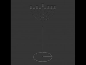 copper menorah 9 candles 3D Модель