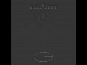 copper menorah 9 candles 3D Model
