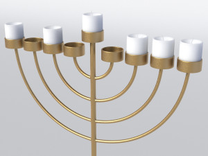 copper menorah 9 candles 3D Модель