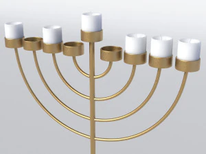 copper menorah 9 candles 3D Model