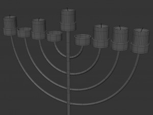 copper menorah 9 candles 3D Модель