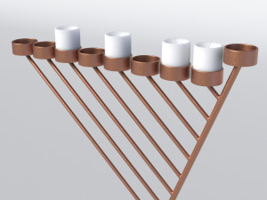 bronze menorah 9 candles 3D Модель