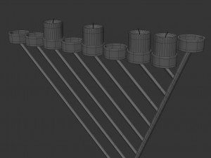 bronze menorah 9 candles 3D Модель
