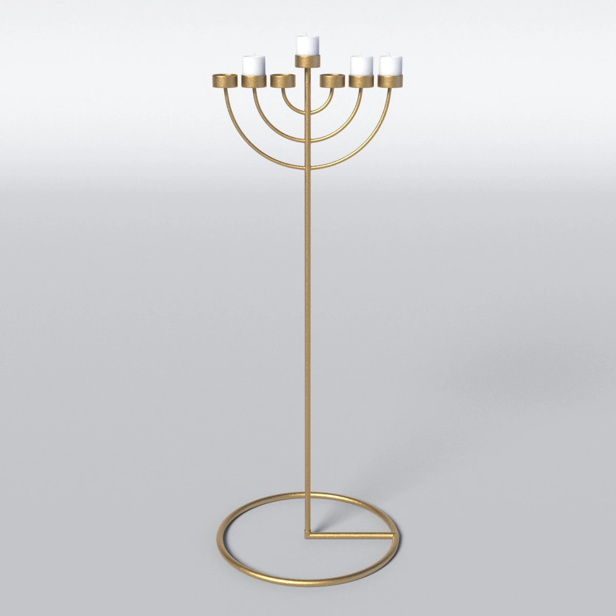 copper menorah 7 candles 3D Model .c4d .max .obj .3ds .fbx .stl .blend 