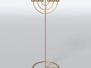copper menorah 7 candles 3D Model