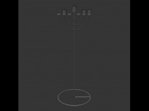 copper menorah 7 candles 3D Model