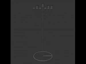 copper menorah 7 candles 3D Model