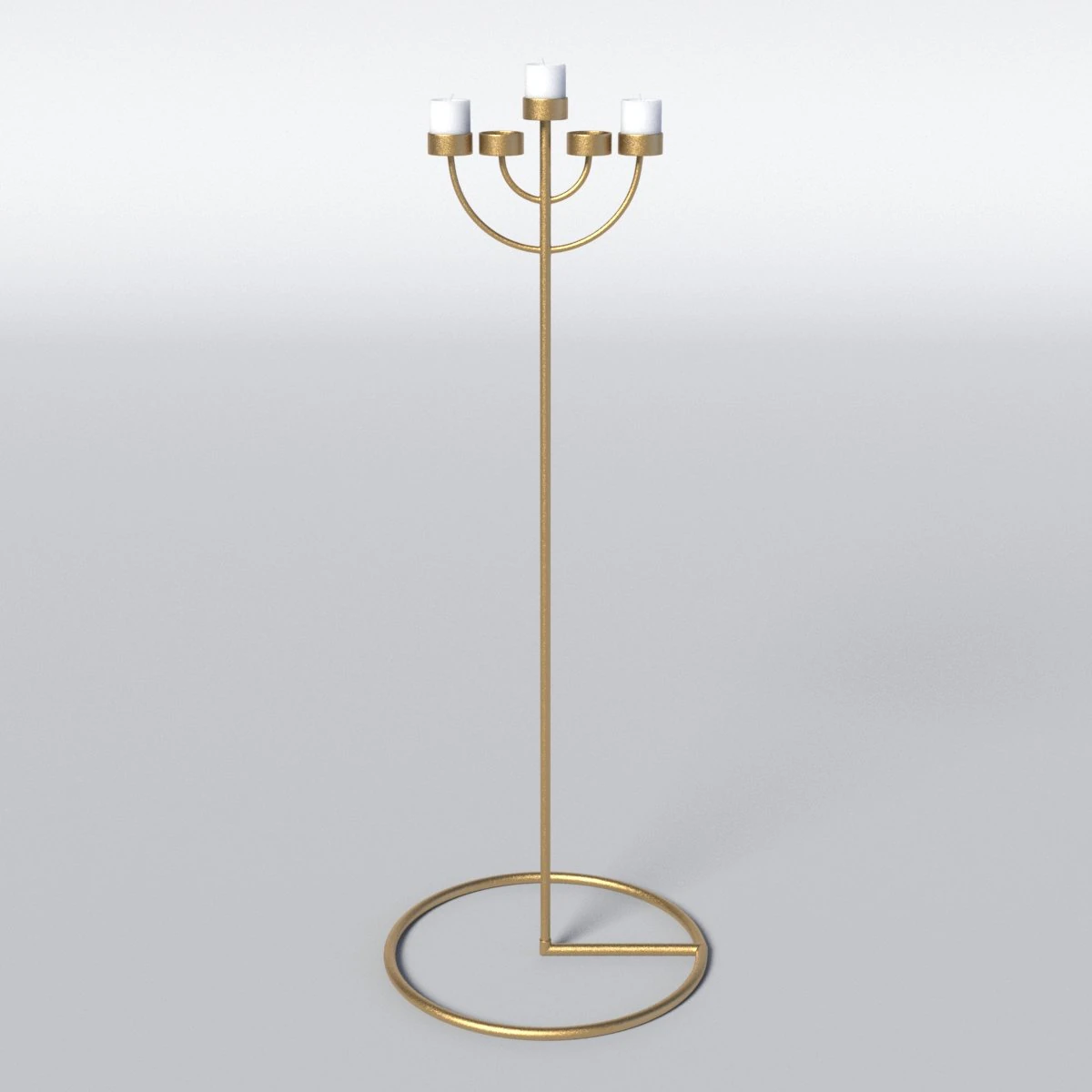 copper menorah 5 candles 3D Model .c4d .max .obj .3ds .fbx .stl .blend