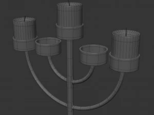 copper menorah 5 candles 3D Model