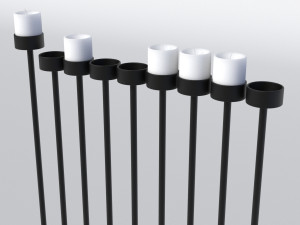 black menorah 9 candles 3D Модель