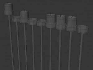 black menorah 9 candles 3D Model