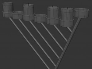 bronze menorah 7 candles 3D Model