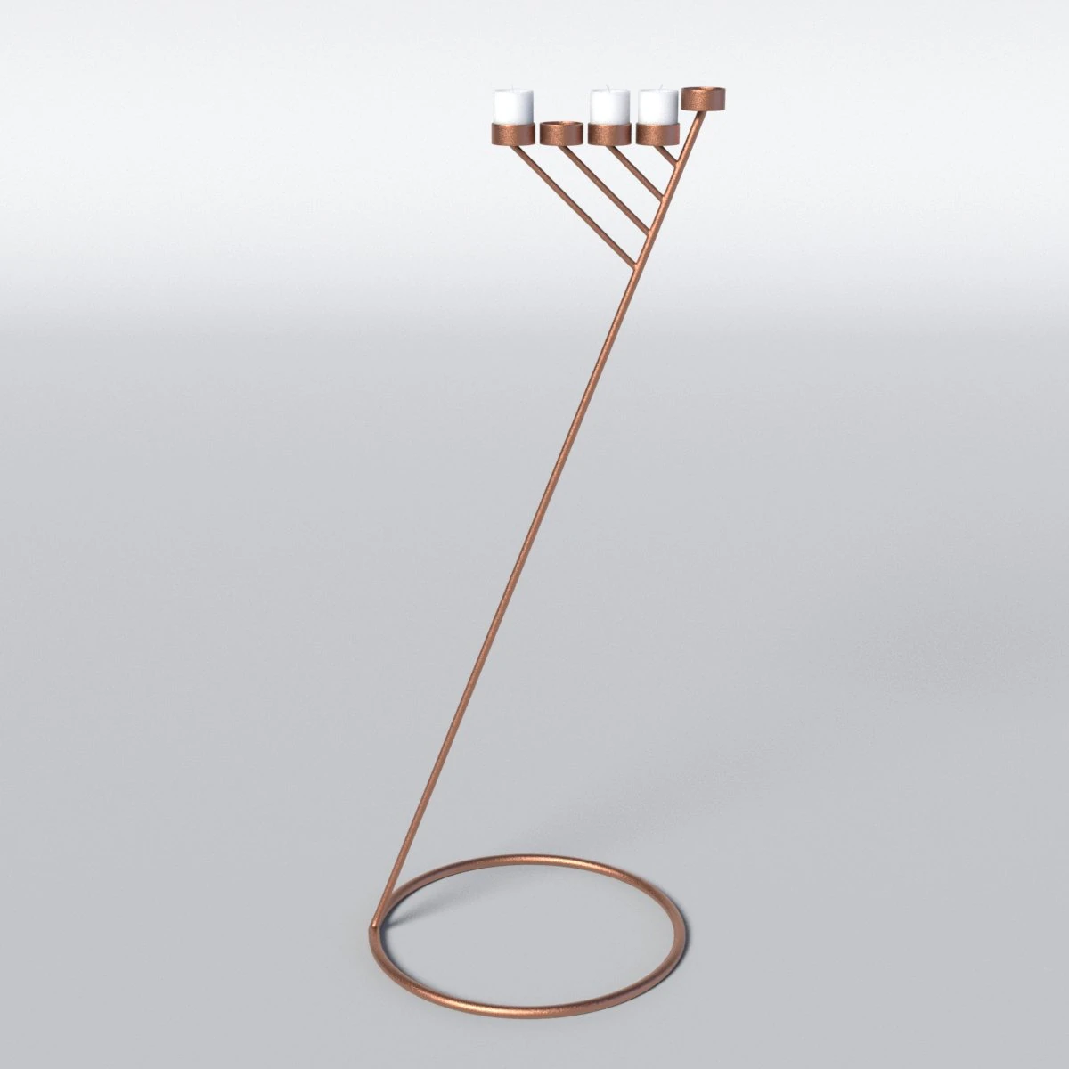 bronze menorah 5 candles 3D Model .c4d .max .obj .3ds .fbx .stl .blend 