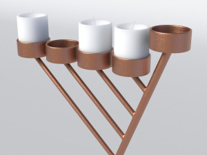 bronze menorah 5 candles 3D Model