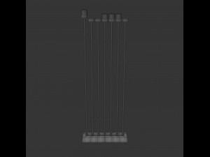 black menorah 7 candles 3D मॉडल
