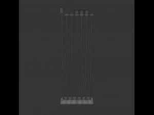 black menorah 7 candles 3D Model
