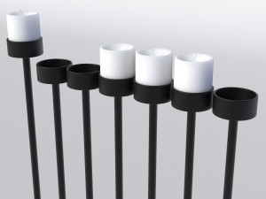 black menorah 7 candles 3D मॉडल
