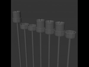 black menorah 7 candles 3D मॉडल