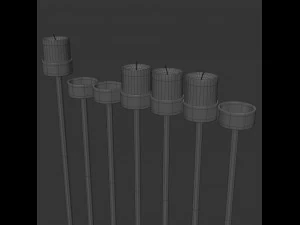black menorah 7 candles 3D Model