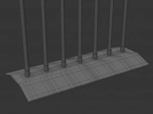black menorah 7 candles 3D Model