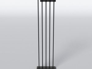 black menorah 5 candles 3D Model