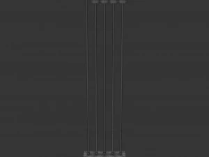 black menorah 5 candles 3D Model