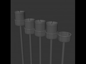 black menorah 5 candles 3D Model