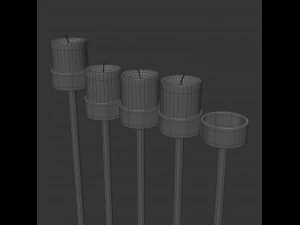 black menorah 5 candles 3D Model