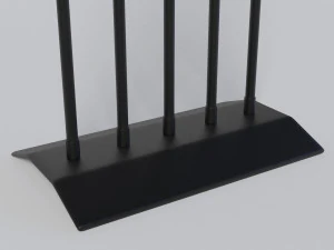 black menorah 5 candles 3D Model