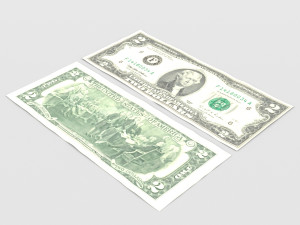 2 us dollars Modèle 3D