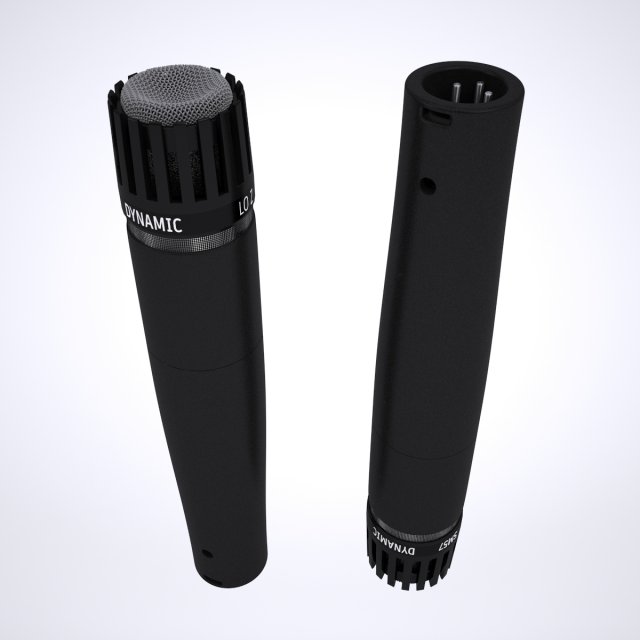 shure sm57 microphone 3D Модель .c4d .max .obj .3ds .fbx .stl .blend 