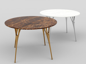marble table with casting metal legs Modelo 3D