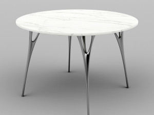 marble table with casting metal legs 3D Model