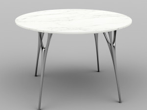 marble table with casting metal legs 3D Model