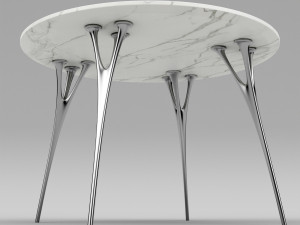 marble table with casting metal legs 3D Model