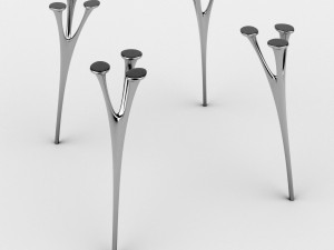marble table with casting metal legs 3D Model
