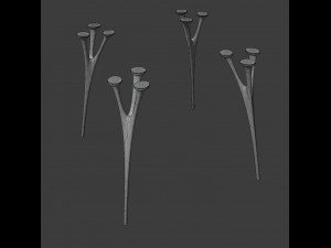 marble table with casting metal legs 3D Model
