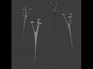 marble table with casting metal legs 3D Model