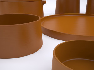 clay tableware set 3D मॉडल