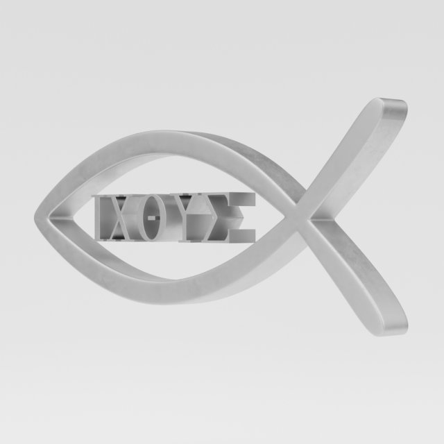ichthys symbol 3D Model .c4d .max .obj .3ds .fbx .stl .blend 