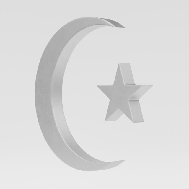 islam symbol 3D Model .c4d .max .obj .3ds .fbx .stl .blend 