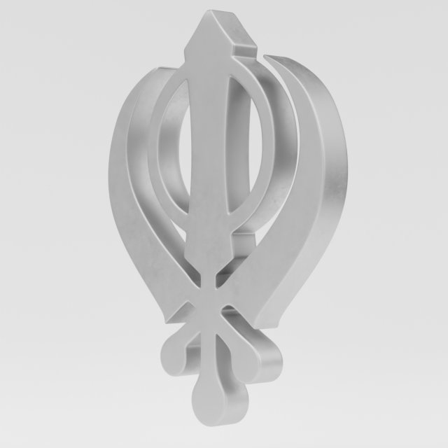 sikhism symbol Modelo 3D .c4d .max .obj .3ds .fbx .stl .blend 