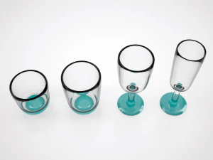 ヤシのガラス製品 3Dモデル