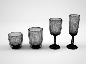 ヤシのガラス製品 3Dモデル