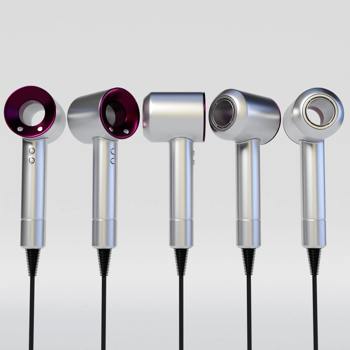dyson supersonic hair dryer 3D Model .c4d .max .obj .3ds .fbx .stl .blend 