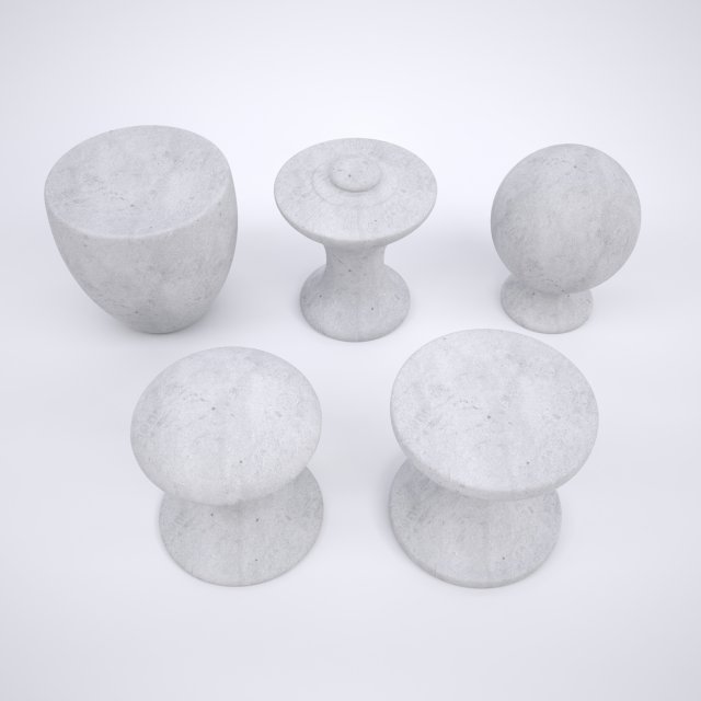 drawer knob set Model 3D .c4d .max .obj .3ds .fbx .stl .blend 