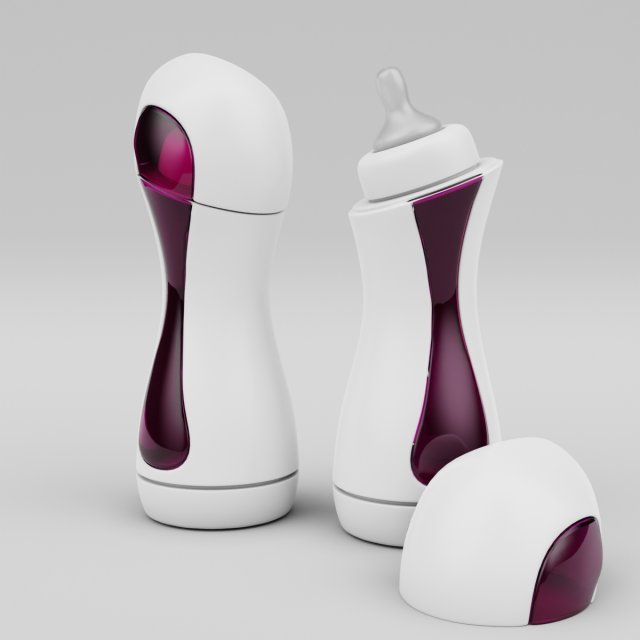 baby bottle 3D Модель .c4d .max .obj .3ds .fbx .stl .blend 