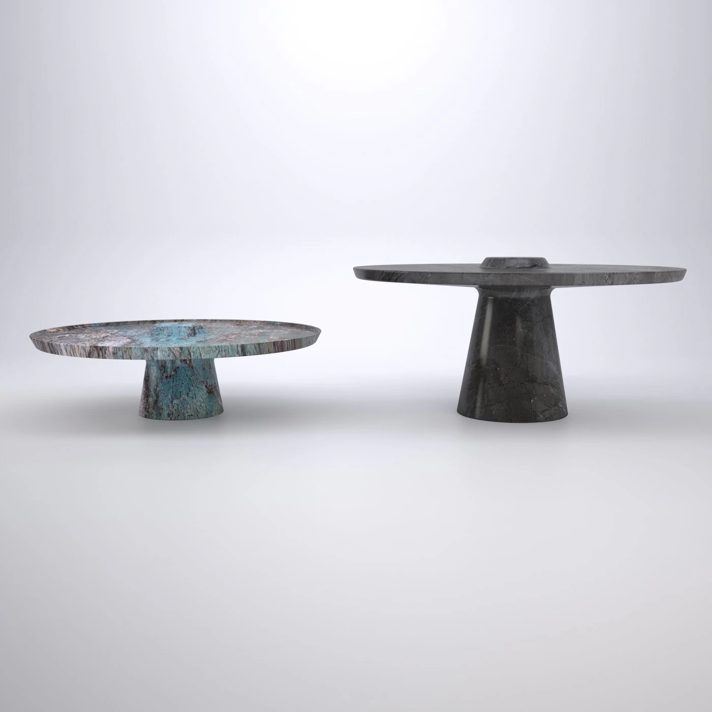 lathed marble table and coffee table 3D Model .c4d .max .obj .3ds .fbx .stl .blend 