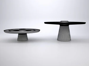 lathed marble table and coffee table 3D Model