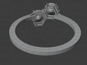 ikili altıgen y&uuml;z&uuml;k 3D Model